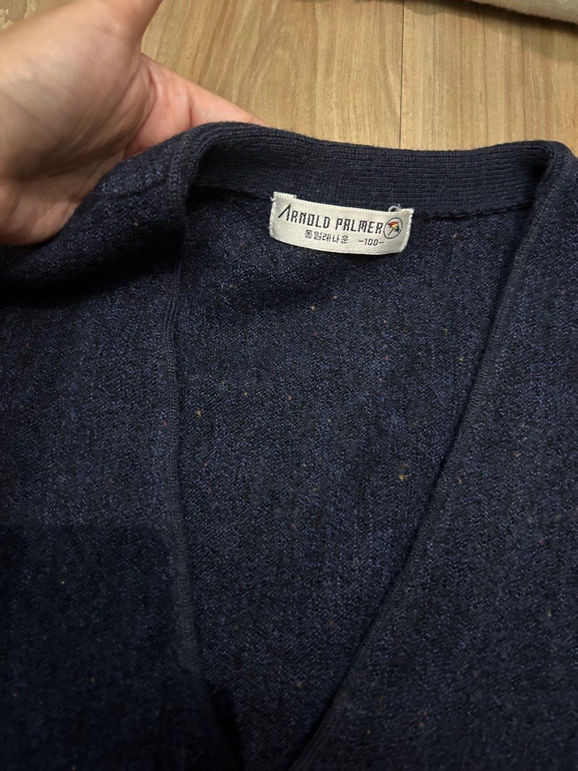 Arnold Palmer Cardigan knit (Navy), Fesyen Wanita, Pakaian Wanita