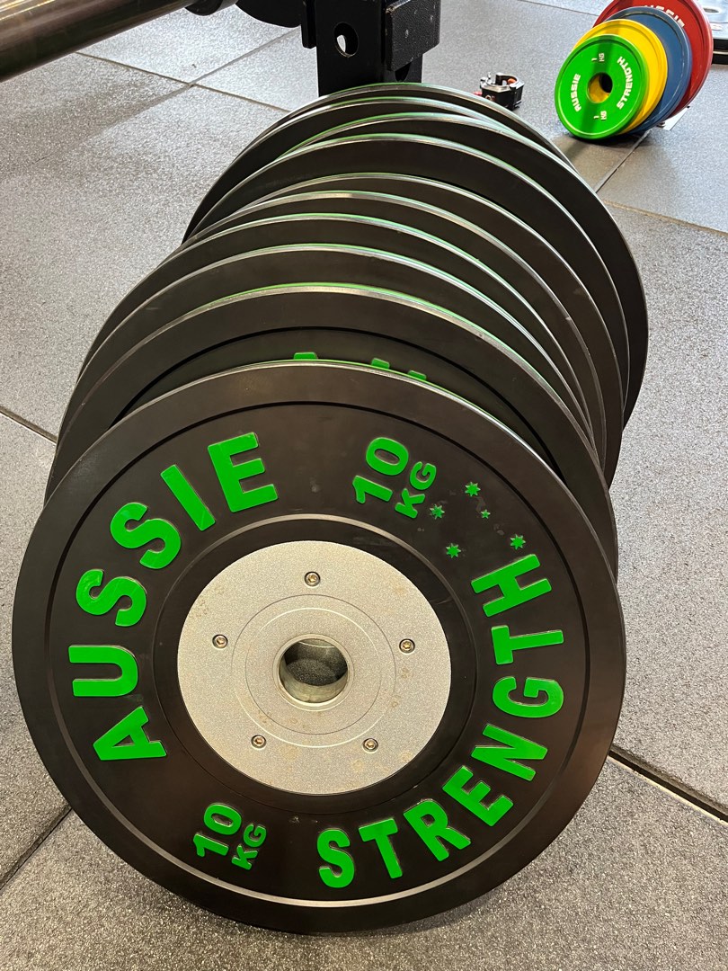 Aussie Strength 10kg Bumper Plates 5 Pairs Sports Equipment