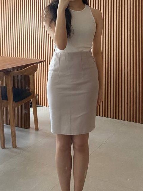 Skirt Tight Work Dress Beige Light Coloured Pencil Skirt Tight - Main Image