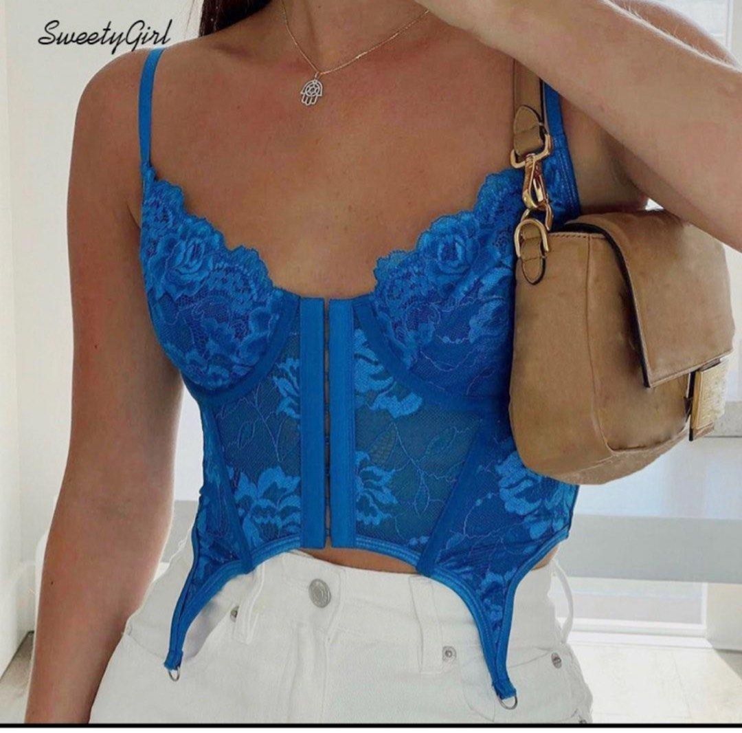 Blue corset party top (Category: Sleeveless) located in Quezon City. Submitted by angelnzd (Listing ID 1285372273, Image 2). Description: S-m Up to 34 inch bust.