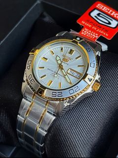 BNEW AUTHENTIC! SEIKO SNZB24J1 5 Sports Automatic White Dial Gold & Silver Bracelet Watch For Women P14,990