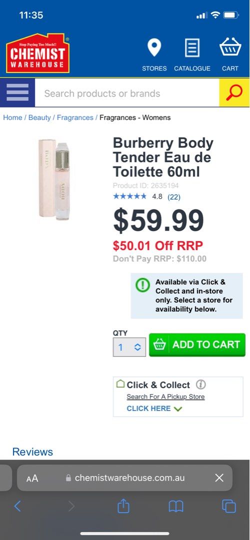 Burberry body tender edt 60ml Beauty Personal Care Fragrance