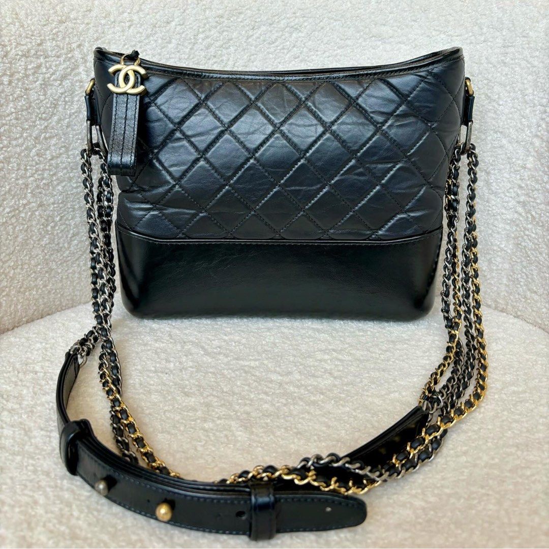 Chanel Black Gabrielle Hobo Medium GHW