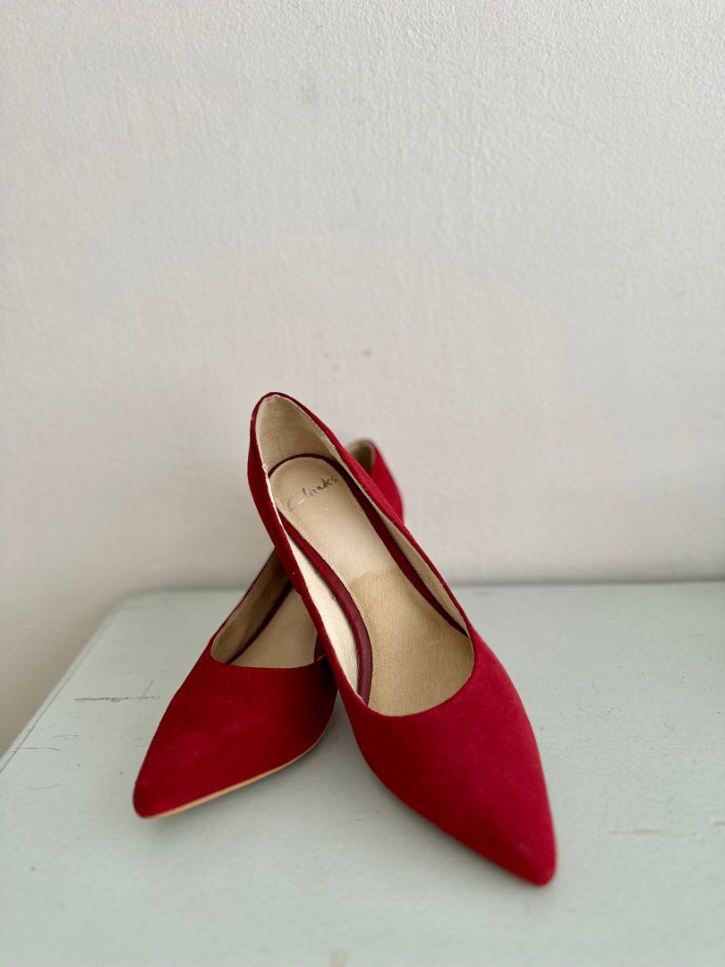 Clarks Pump in Red UK4