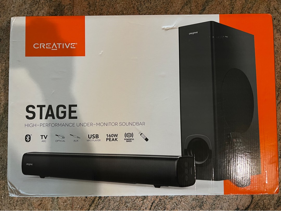 Creative Stage 2.1 High Performance Under monitor Soundbar with