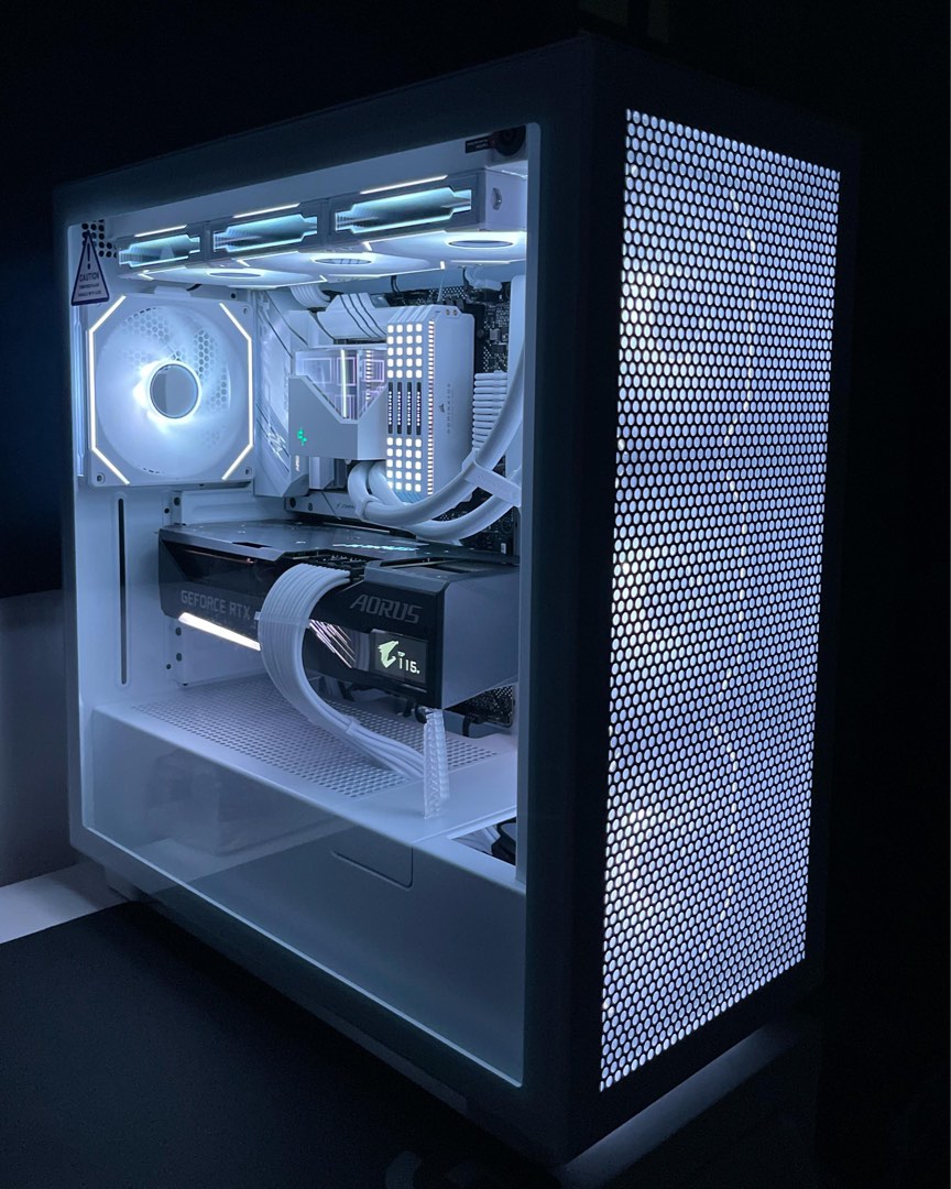 (no gpu & cpu) custom pc setup nzxt h7 flow white, Computers & Tech ...