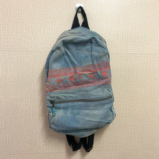 Denim Backpack Unisex with Aztec Print Teenage Cool School Bag