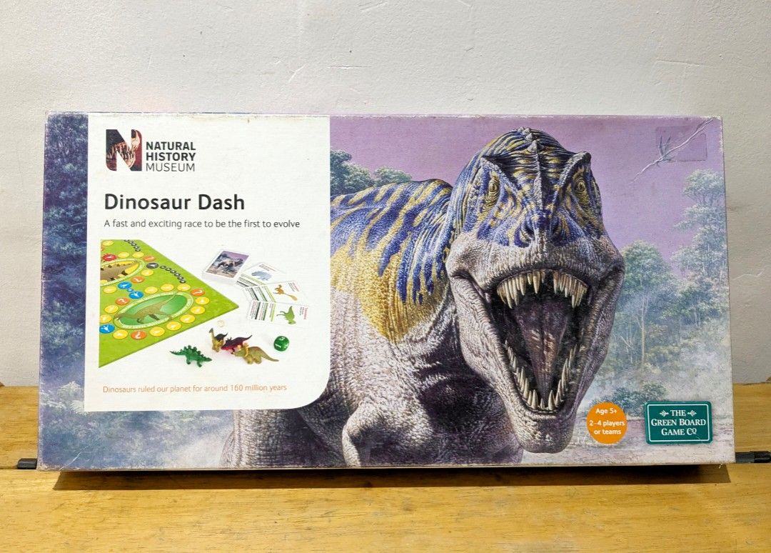 Dinosaur Dash (Category: In-Game Products) located in Manila. Submitted by little_ek_house (Listing ID 1284903716, Image 1). Description: Dinosaur Dash UK Imported Complete 💰Price: 700pesos 💰 Using images from the Natural History Museum, Dinosaur Dash is a game where players evolve their dinosaur playing pieces. Your dinosaurs start in the Triassic Period and ultimately can reach the end in the Cretaceous Period while continually evolving. The 