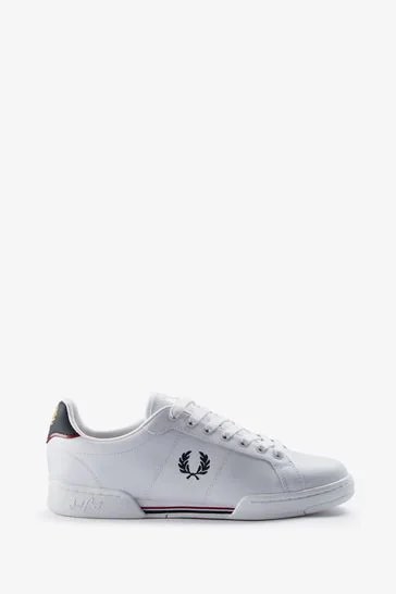 Fred Perry White B722 Leather Trainers Men s Fashion Footwear