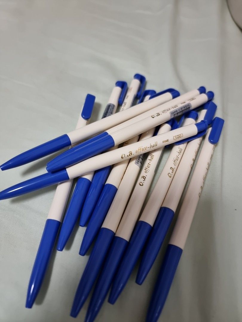 Free delivery: O.B. Office-ball point pen (blue) 台灣原子筆 藍 - 0.7 Fine,  Hobbies & Toys, Stationery & Craft, Stationery & School Supplies on  Carousell