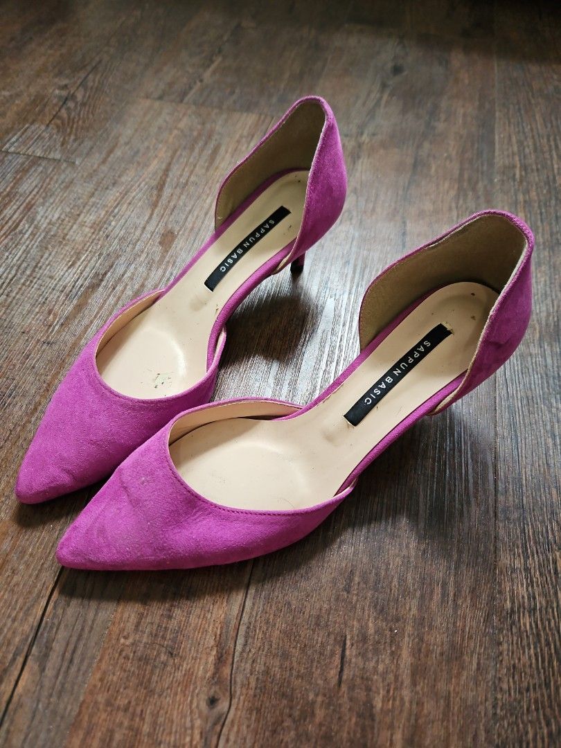 Sappun fuschia suede heels