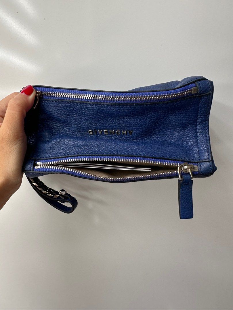 Givenchy Mini Pandora Clutch Wristlet In Electric Blue