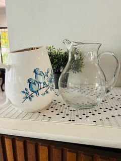Glass and Ceramic pitcher