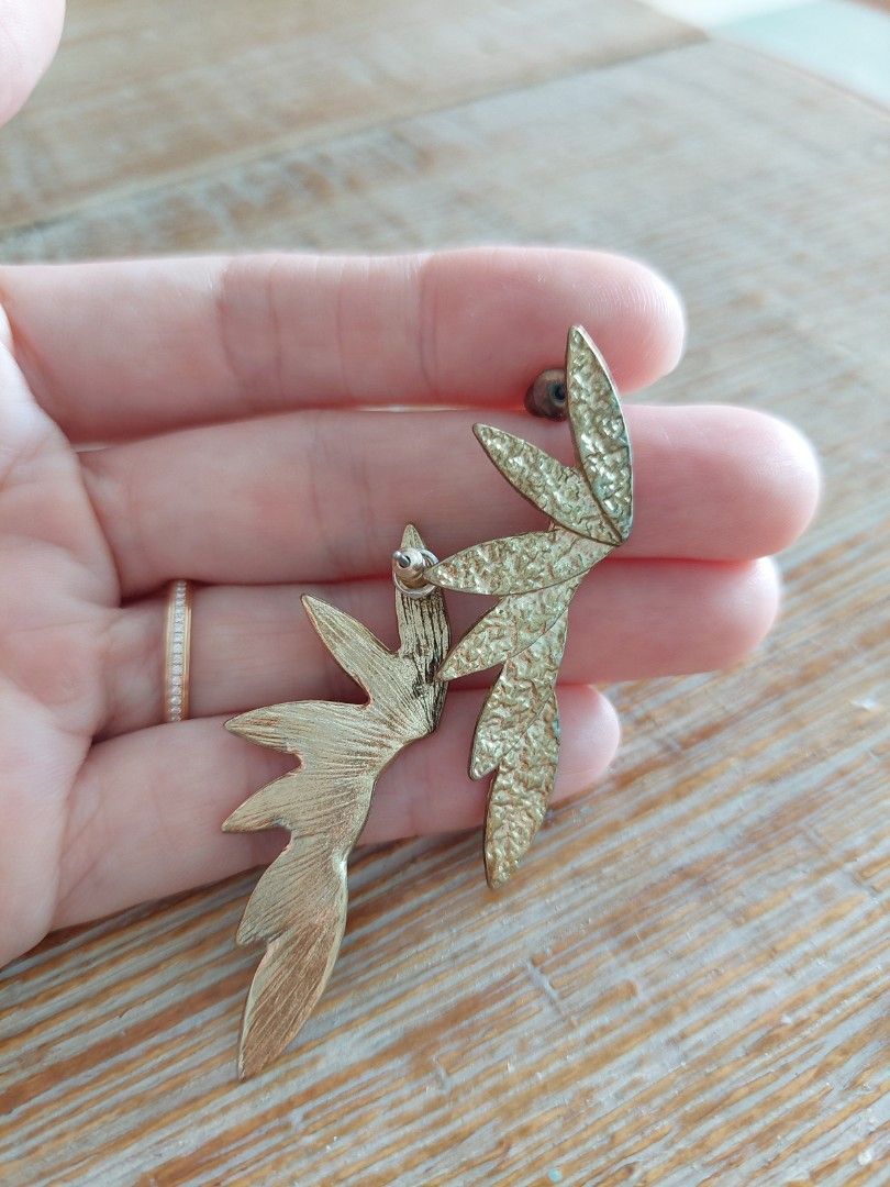 Gold sales wing earrings