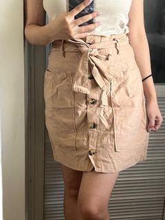 H&M Cargo Beige Tie Belt Skirt