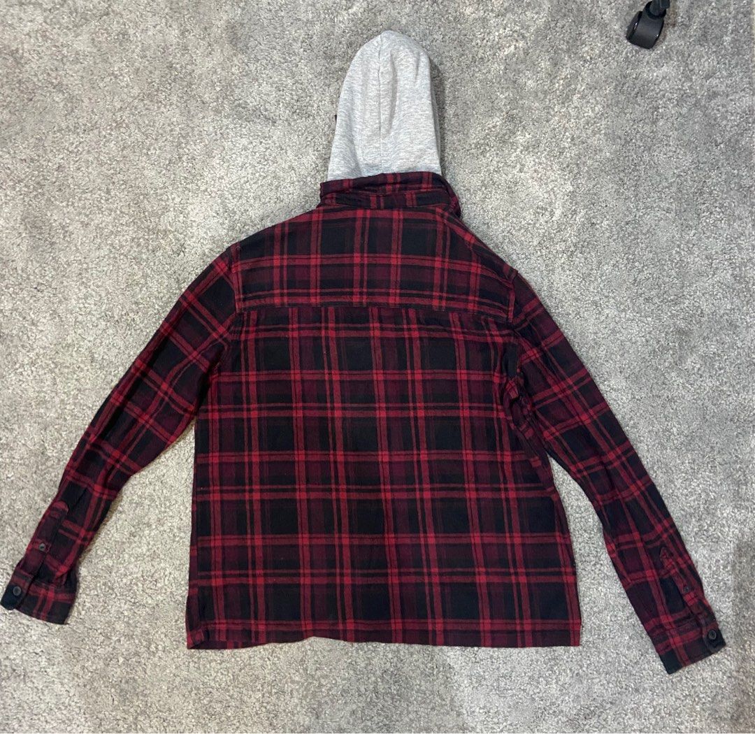 H&m flannel hoodie hotsell