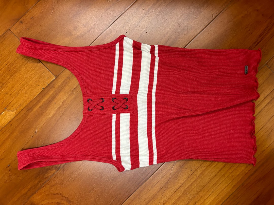 Hollister red tank top Carousell