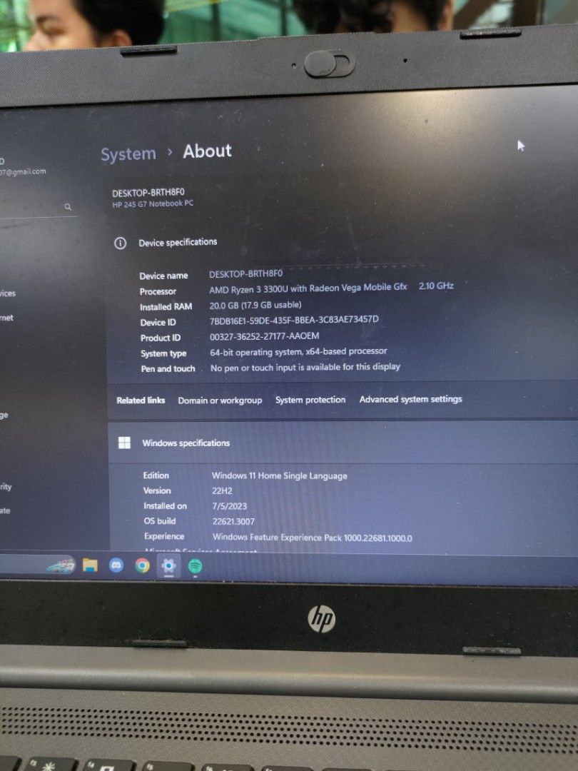 Hp 245 best sale g7 amd r5