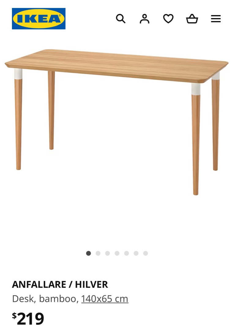 Ikea Anfallare Bamboo Desk , Furniture & Home Living, Furniture