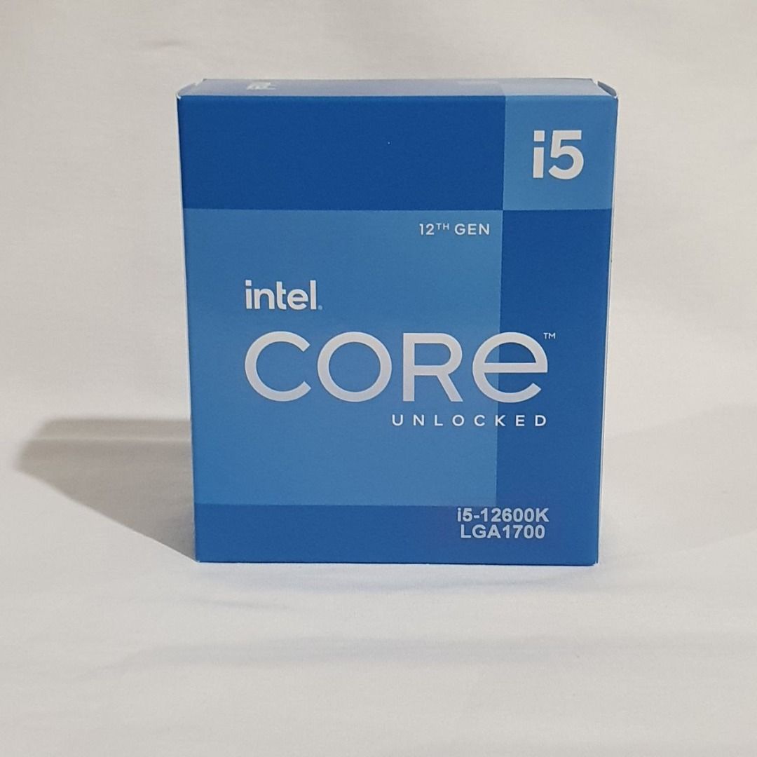 Intel Core i5-12600K (Category: Computer Parts) located in Mandaluyong City. Submitted by deedumms07 (Listing ID 1285426221, Image 1). Description: Intel Core i5-12600K Desktop Processor with Integrated Graphics and 10 (6P+4E) Cores up to 4.9 GHz Unlocked LGA1700 600 Series Chipset 125W Brand new, sealed.