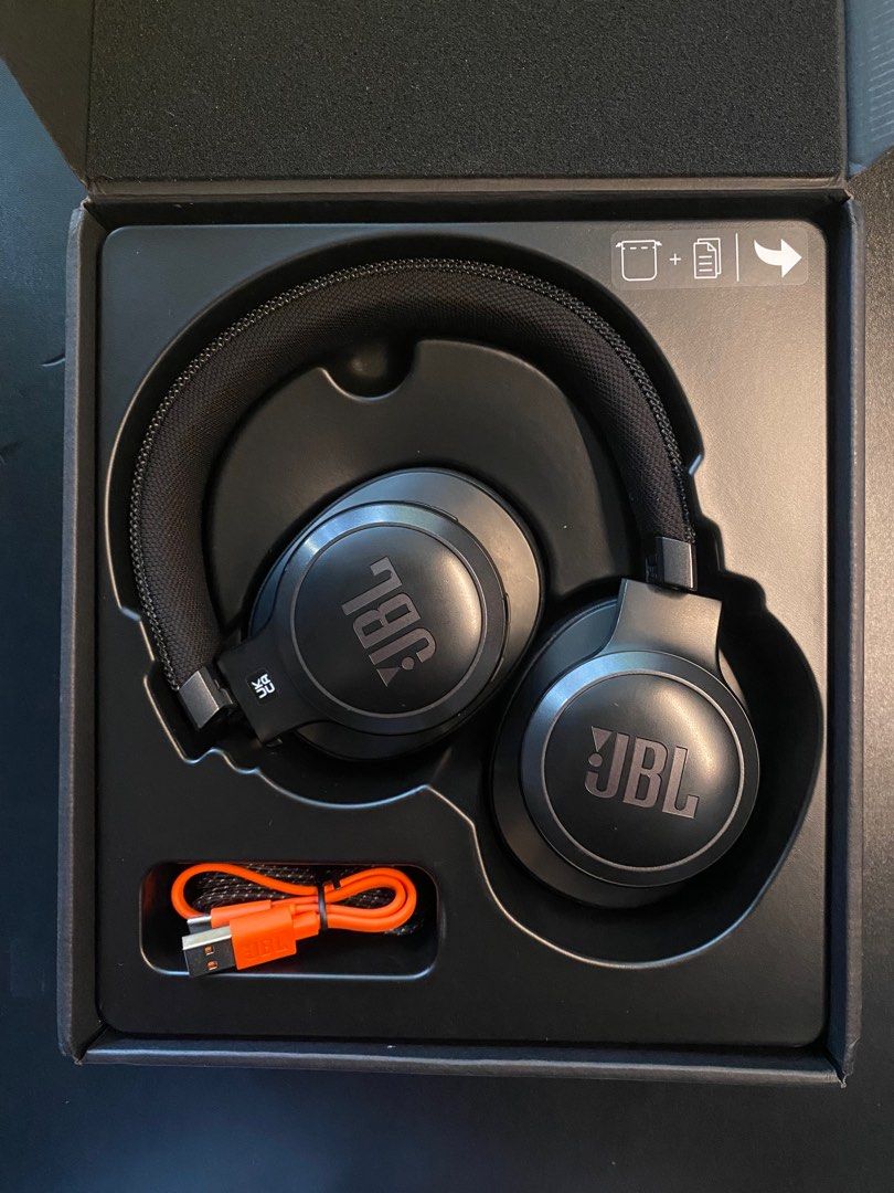 JBL Live 660NC headphones (Category: Headphones & Headsets) located in Quezon City. Submitted by patsalerz (Listing ID 1285369725, Image 2). Description: - Wireless bluetooth, over-ear and noise cancelling headphone - Purchased from Laz ada last Sept 2022 for ₱10,999.00 - Barely used and in super good condition - Ear pads leather in good condition and not peeling - Complete with box, unused type-c charging and audio cables, pouch, and instruction