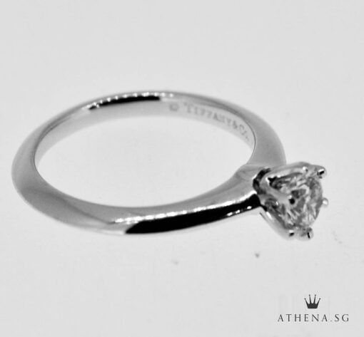 JW WR 304 PT950 PLATINUM THE TIFFANY SETTING ENGAGEMENT DIAMOND RING D1 0.40CTS F VVS1 3.53G SIZE 46 WITH NGI CERT