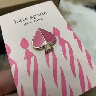 kate spade pink enamel and gold pin/brooch