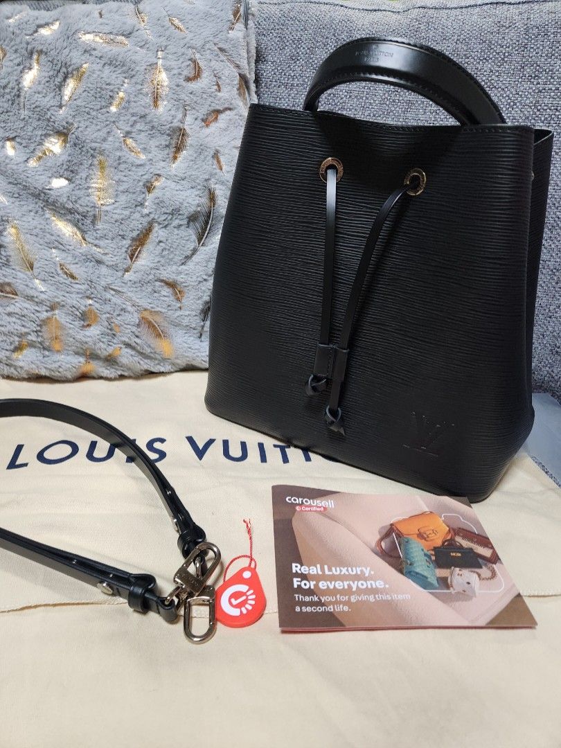 black lv bucket bag
