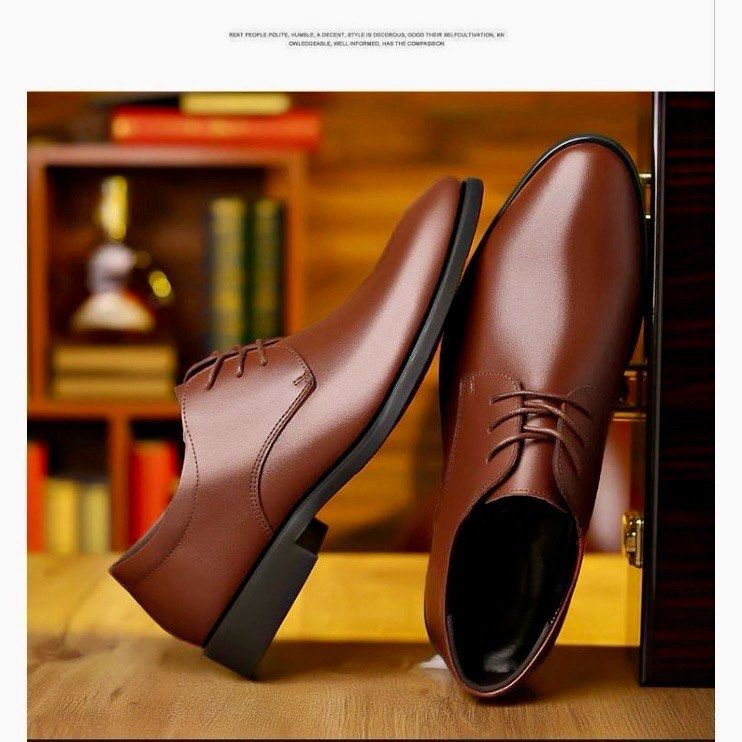 Men Shoes Kasut Lelaki Casual Fashion Oxfords PU Leather Lace Up