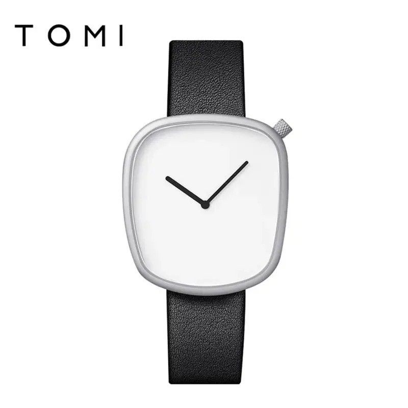 White dial online black strap