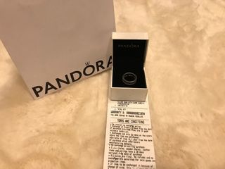 New Authentic Pandora Double Sparkling Eternity Ring Sterling Silver w/ CZ Stones Box, Paperbag and receipt / Certificate