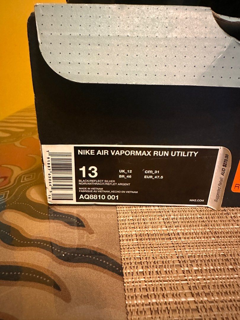 Nike vapormax run utility noir store