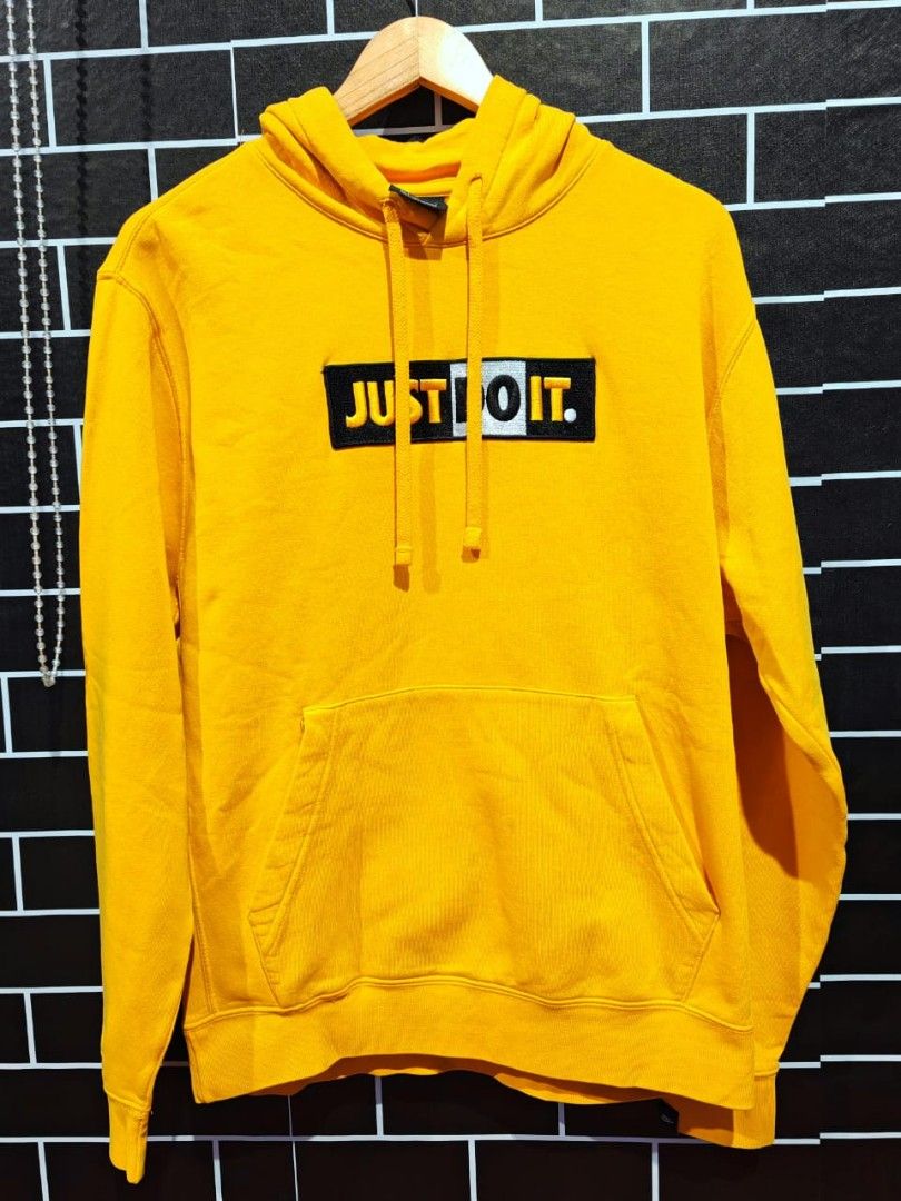Nike JDI Yellow Box Hoodie Men s Fashion Tops Sets Hoodies on Carousell