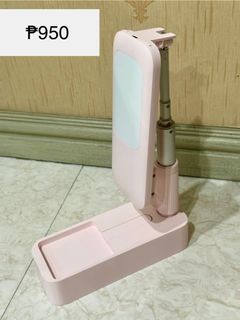 Pink Multifunctional Portable Phone Holder Stand With Wireless Dimmable LED