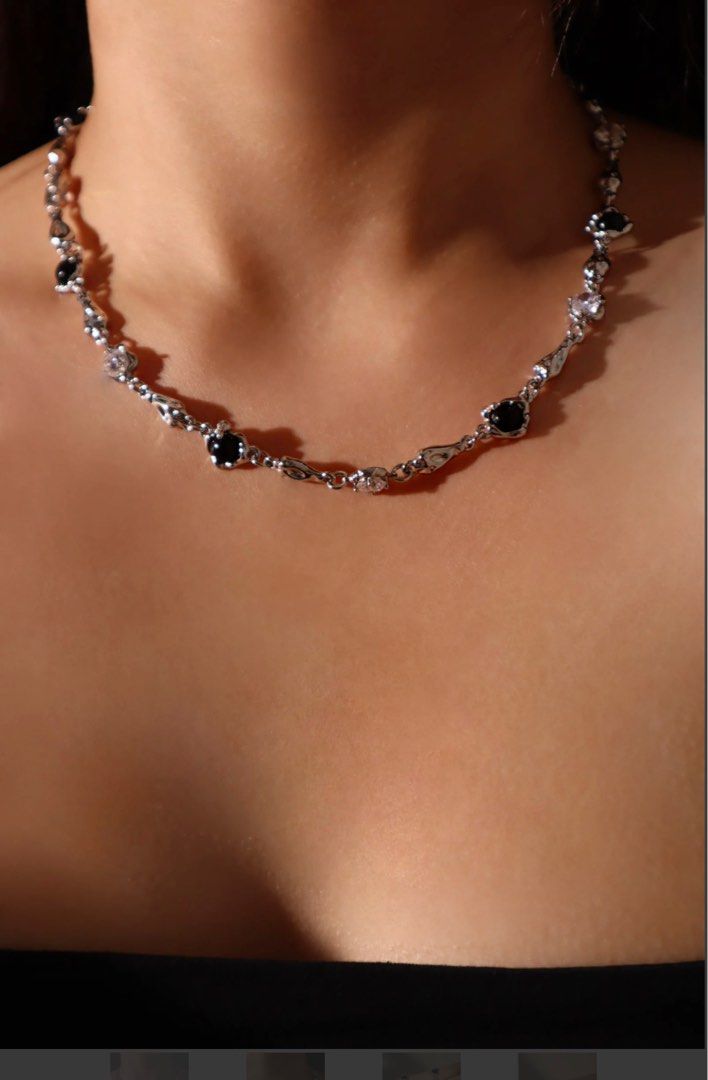Real black shop diamond necklace