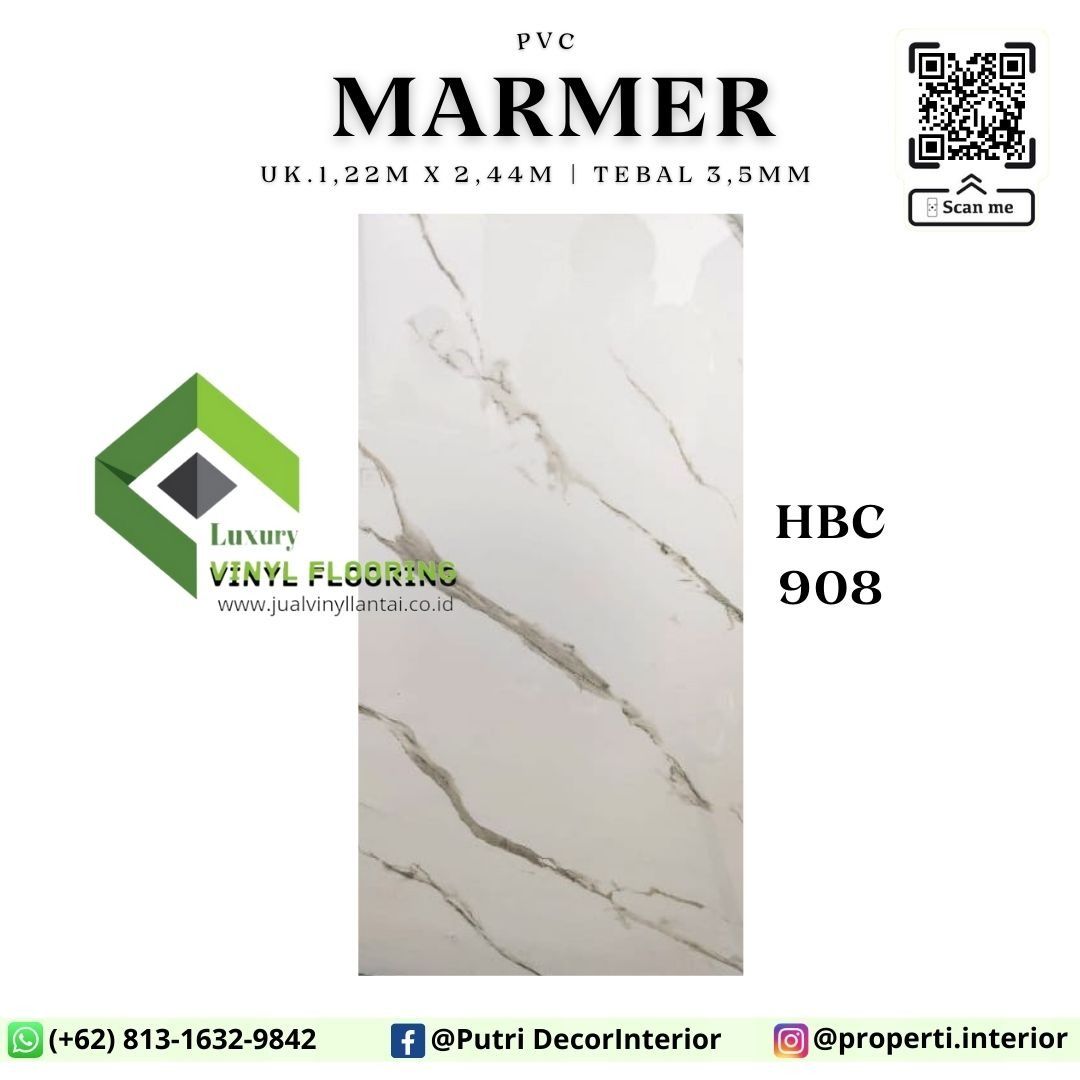 pvc marmer dinding type HBC908 tebal 3,5mm panel uk.1,22m x2,44m ...