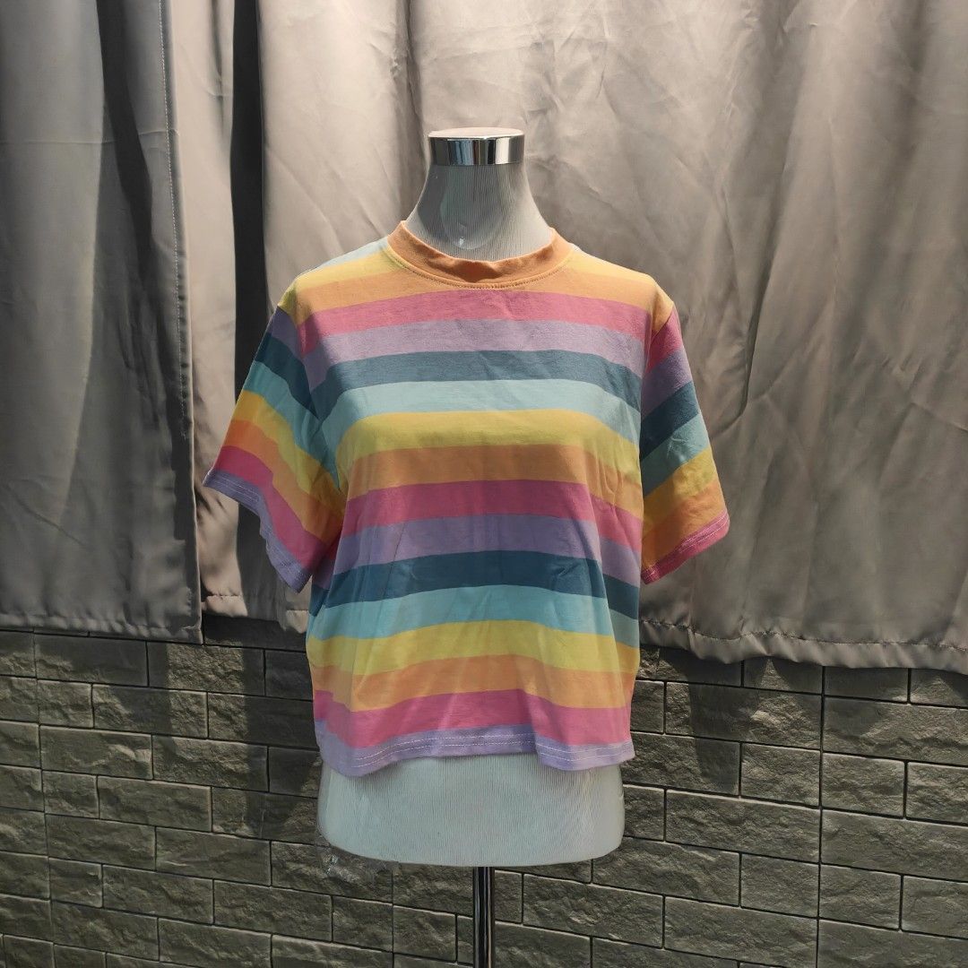 Rainbow colourful top Women s Fashion Tops Shirts on Carousell