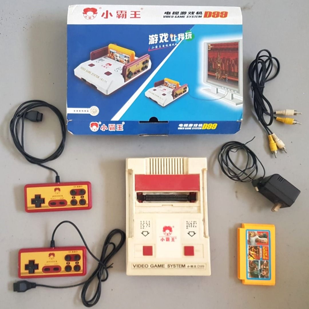 Rare Collectibles Retro Gadget D99 Video Game System TV Game Console 2 Controller 1 Game Cartridge Vintage Gaming Device Home
