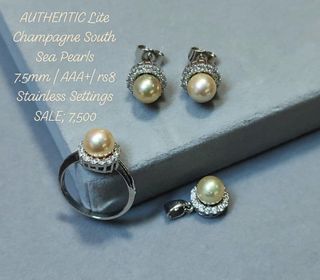 Real Southsea Pearl Set Champagne