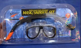 Seals Swimming Mask Snorkel Set Tempered Glass Adult Size