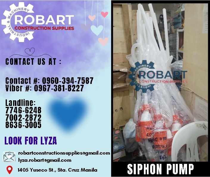 Siphon Pump (Category: Construction Tools & Equipment) located in Manila. Submitted by lyzarobart11 (Listing ID 1285384389, Image 1). Description: Siphon Pump DP-25 𝐒𝐄𝐍𝐃 𝐔𝐒 𝐌𝐄𝐒𝐒𝐀𝐆𝐄 𝐅𝐎𝐑 𝐈𝐍𝐐𝐔𝐈𝐑𝐈𝐄𝐒 ‼️ 0 9 6 7 3 8 1 8 2 2 7 0 9 6 0 3 9 4 7 5 8 7 𝐋𝐚𝐧𝐝𝐥𝐢𝐧𝐞 𝐍𝐮𝐦𝐛𝐞𝐫𝐬: 𝟕 𝟕 𝟒 𝟔 - 𝟔 𝟐 𝟒 𝟖 / 𝟕 𝟎 𝟎 𝟐 - 𝟐 𝟖 𝟕 𝟐 / 𝟖 𝟔 𝟑 𝟔 - 𝟑 𝟎 𝟎 𝟓 𝐋𝐎𝐎𝐊 𝐅𝐎𝐑 𝐋𝐘𝐙𝐀 𝘌𝘮𝘢𝘪𝘭: 𝘳𝘰𝘣𝘢𝘳𝘵𝘤𝘰𝘯𝘴𝘵𝘳𝘶𝘤𝘵�