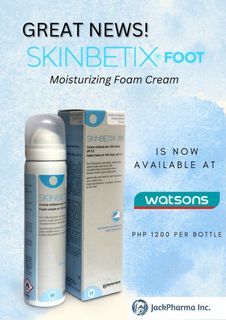 SKINBETIX FOOT Urea-based foam cream with Panthenol and Allantoin 75mL Bottle (90 Pumps)