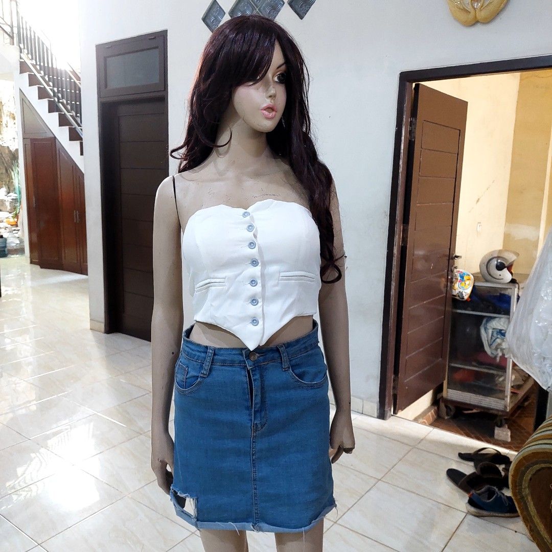 SMALL SIZE Kemben model rompi ala kpop idol, Fesyen Wanita, Pakaian