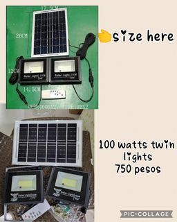 Solar 1 panel with twin lights 100w