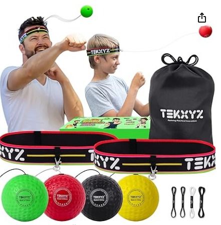 TEKXYZ Boxing Reflex Ball Family Pack, 4 Different Boxing Ball with  Headband, Softer Than Tennis Ball, Perfect for Reaction, Agility, Punching  Speed, Fight Skill and Hand Eye Coordination Training (CL1394), Sports  Equipment