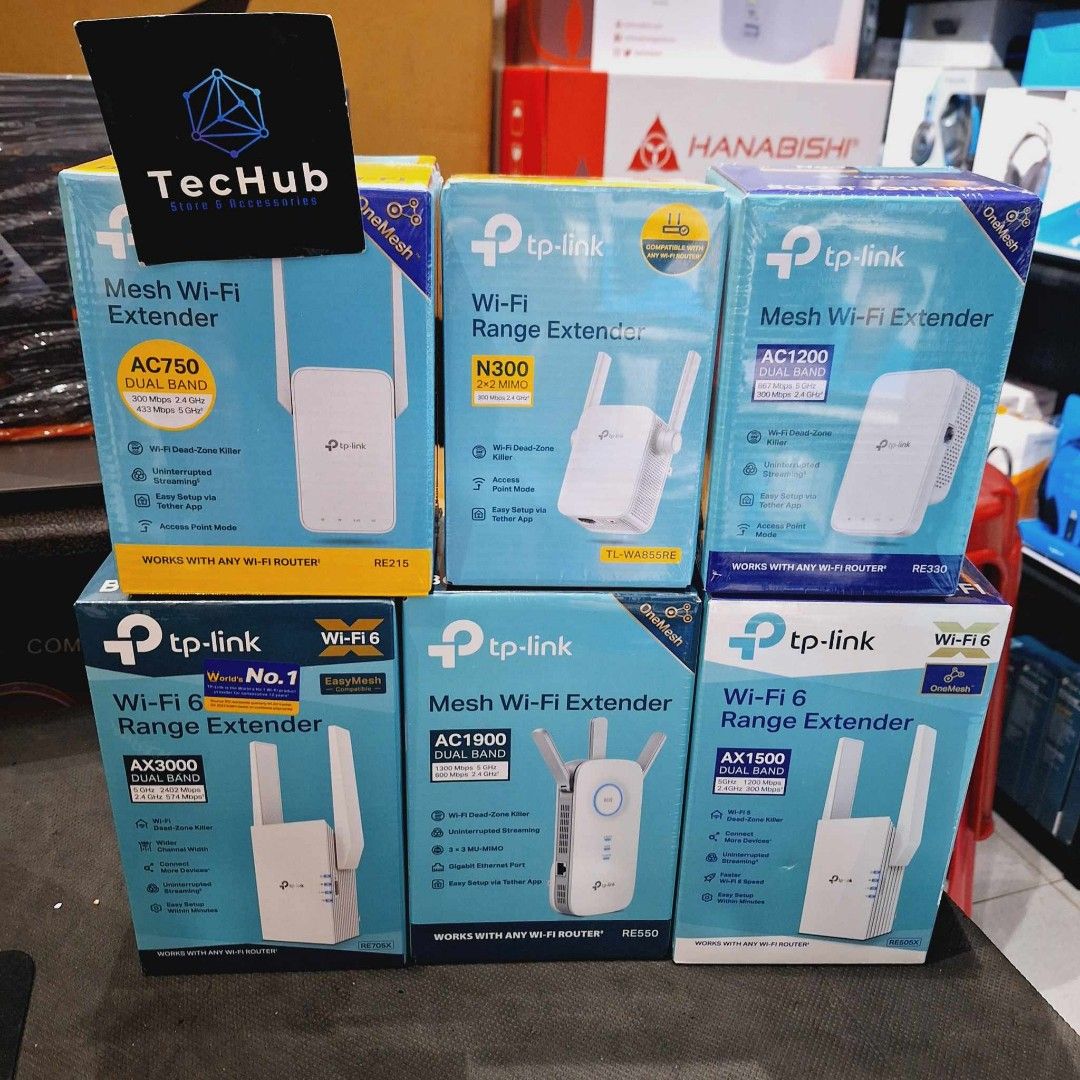 TP-Link WiFi Extender (Category: Networking) located in Makati City. Submitted by techubstoreandaccessories (Listing ID 1285564315, Image 2). Description: Price starts @ 680.00 TP-Link WiFi Extender ‼️ ▪️ TP-Link TL-WA855RE Wi-Fi Range Extender | WiFi Extender | WiFi Repeater | WiFi Booster ▪️ TP-Link RE215 AC750 Dual Band Mesh Wi-Fi Extender ▪️ TP-Link RE330 AC1200 Dual Band Mesh Wi-Fi Extender ▪️ TP-Link RE505X AX1500 Dual Band Wi-Fi 6 Range Ex