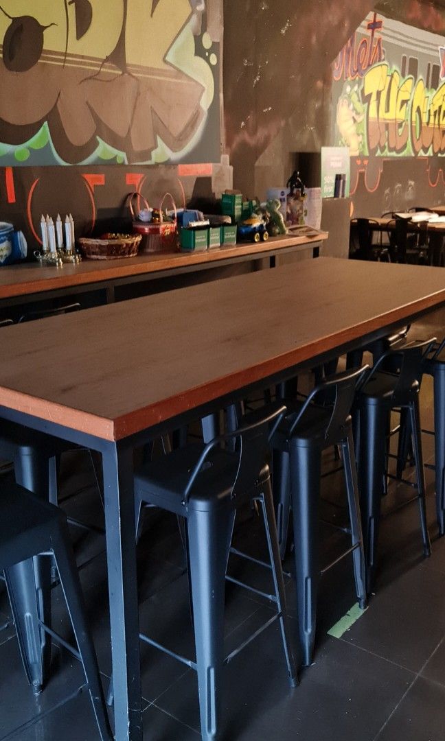 Used bar height table. Can fit 8 10pax. Furniture Home Living