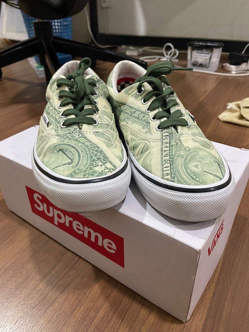 RARE Vans X Supreme Dollar Bill Green Men s SIZE US 8.5