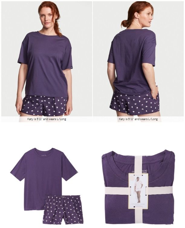 VICTORIA'S SECRET Cotton Short Tee-jama Set, Women's Fashion, Undergarments  & Loungewear on Carousell