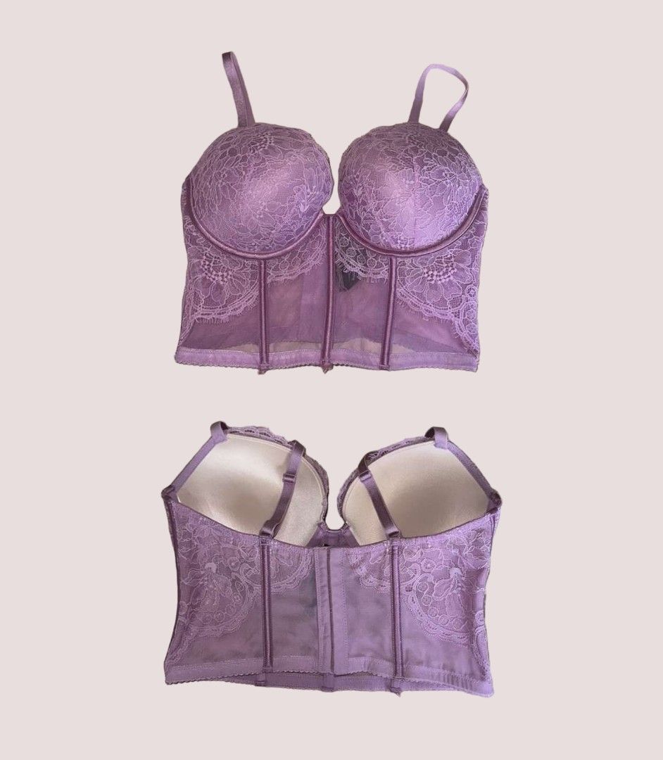 Victoria's Secret very sexy push up corset bra top 💜 lilac lace - Taylor  Swift Speak Now vibes for The Eras Tour, Women's Fashion, Tops, Other Tops  on Carousell